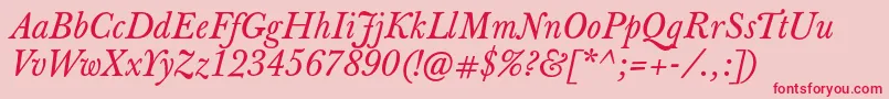 JbaskervilletxnItalic Font – Red Fonts on Pink Background