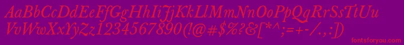 JbaskervilletxnItalic Font – Red Fonts on Purple Background