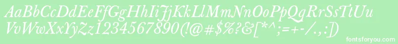 JbaskervilletxnItalic Font – White Fonts on Green Background