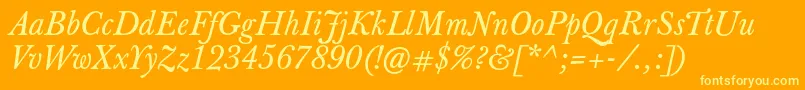 Police JbaskervilletxnItalic – polices jaunes sur fond orange