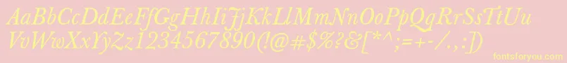 JbaskervilletxnItalic Font – Yellow Fonts on Pink Background