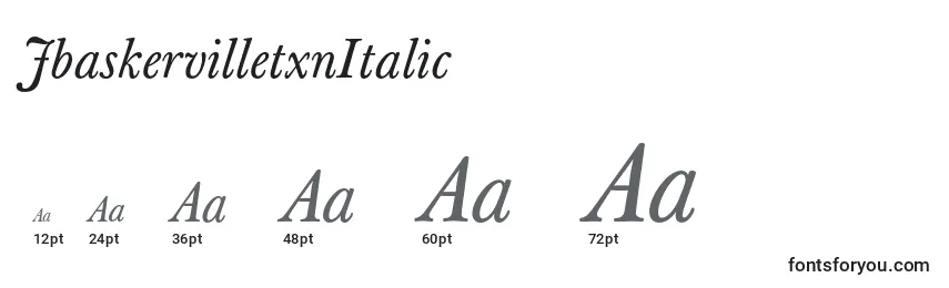 JbaskervilletxnItalic Font Sizes