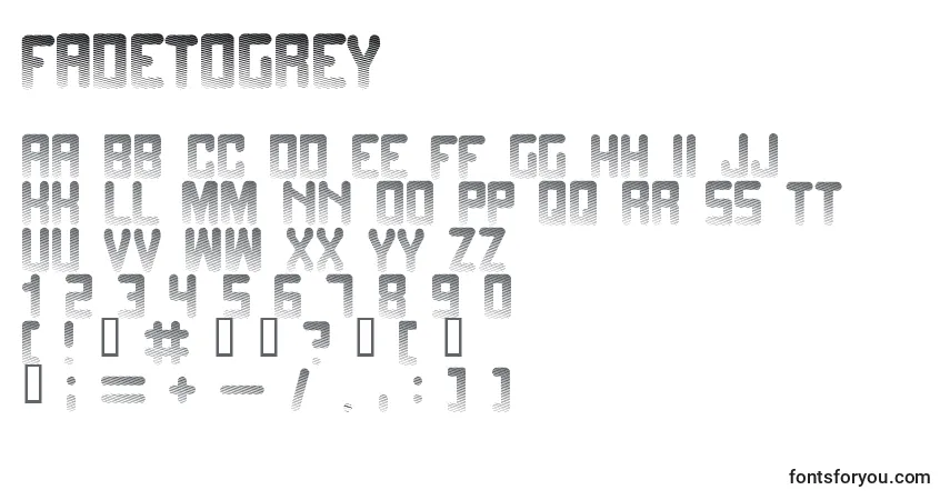 Police Fadetogrey - Alphabet, Chiffres, Caractères Spéciaux