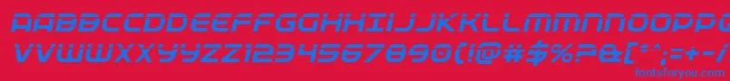 Fedservicelaserital-Schriftart – Blaue Schriften auf rotem Hintergrund