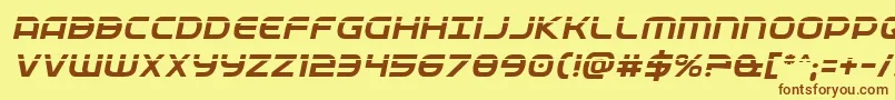 Fedservicelaseritalフォントについての詳細 フォントFedservicelaserital – 茶色の文字が黄色の背景にあります。