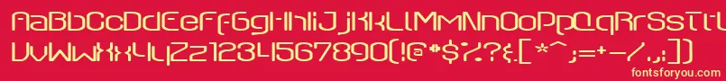 Qswitcha Font – Yellow Fonts on Red Background