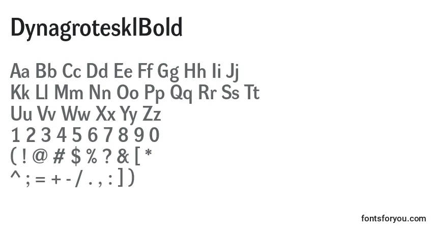 Schriftart DynagrotesklBold – Alphabet, Zahlen, spezielle Symbole