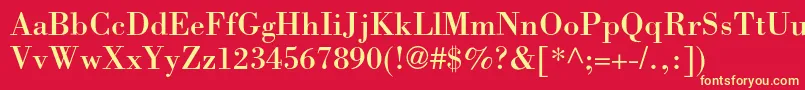 フォントBorjomic – 黄色の文字、赤い背景