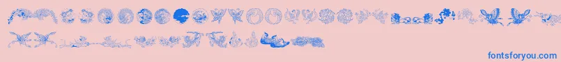 Chinatoo Font – Blue Fonts on Pink Background