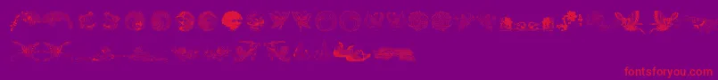 Chinatoo Font – Red Fonts on Purple Background