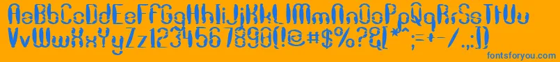 Dekon ffy-Schriftart – Blaue Schriften auf orangefarbenem Hintergrund