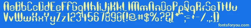 Dekon ffy Font – Yellow Fonts on Blue Background