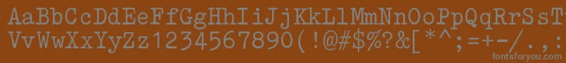 フォントAmTp001 – 茶色の背景に灰色の文字