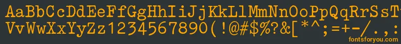 フォントAmTp001 – 黒い背景にオレンジの文字