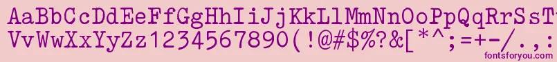 Czcionka AmTp001 – fioletowe czcionki na różowym tle