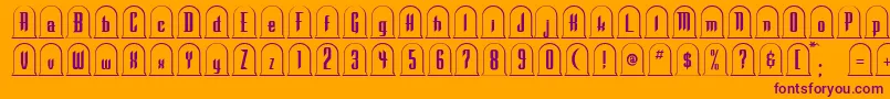RipRegular-Schriftart – Violette Schriften auf orangefarbenem Hintergrund