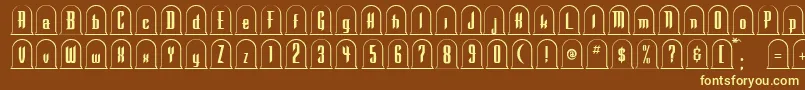 RipRegular-fontti – keltaiset fontit ruskealla taustalla