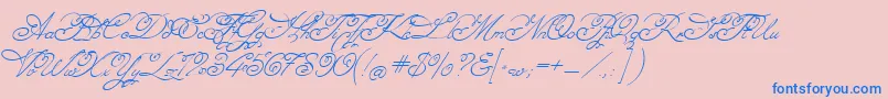 Angelica Font – Blue Fonts on Pink Background