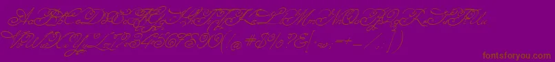 Angelica-Schriftart – Braune Schriften auf violettem Hintergrund