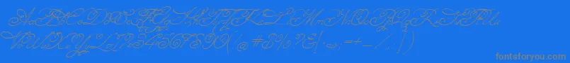 Angelica Font – Gray Fonts on Blue Background