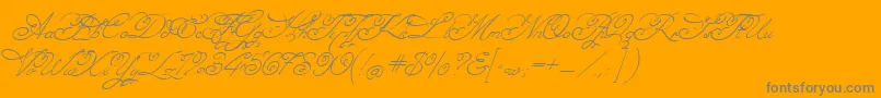 Angelica-Schriftart – Graue Schriften auf orangefarbenem Hintergrund