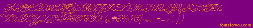 Angelica Font – Orange Fonts on Purple Background