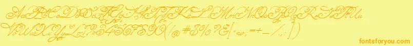 Angelica Font – Orange Fonts on Yellow Background