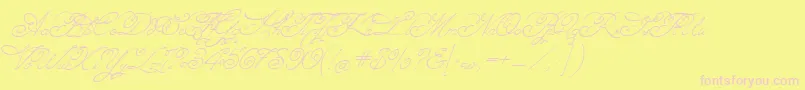 Angelica-Schriftart – Rosa Schriften auf gelbem Hintergrund