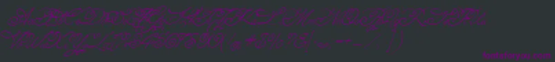 Czcionka Angelica – fioletowe czcionki na czarnym tle