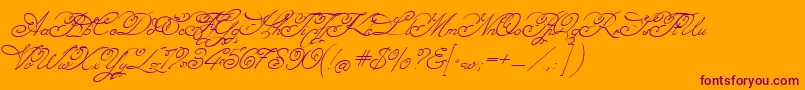 Шрифт Angelica – фиолетовые шрифты на оранжевом фоне