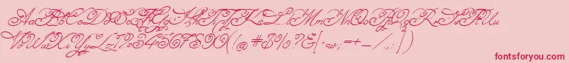 Angelica Font – Red Fonts on Pink Background