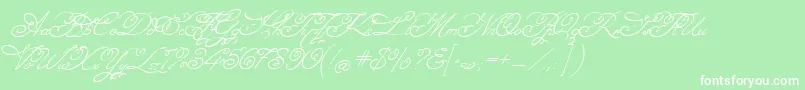 Angelica Font – White Fonts on Green Background