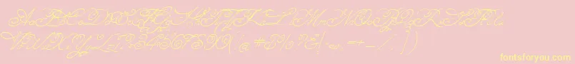 Angelica Font – Yellow Fonts on Pink Background