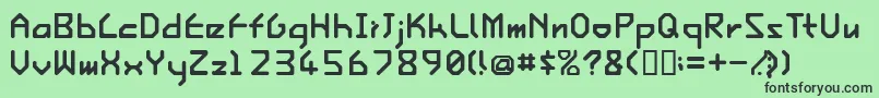 IshiRegularE. Font – Black Fonts on Green Background