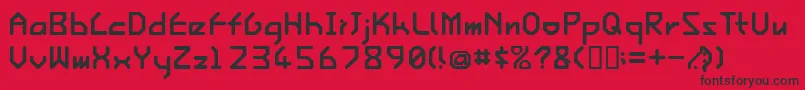 IshiRegularE. Font – Black Fonts on Red Background