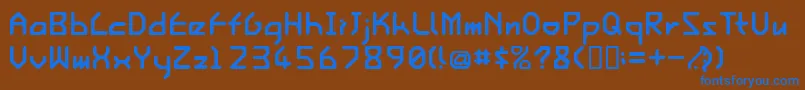 フォントIshiRegularE. – 茶色の背景に青い文字