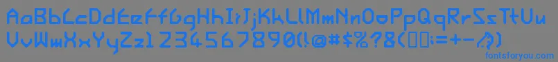 フォントIshiRegularE. – 灰色の背景に青い文字