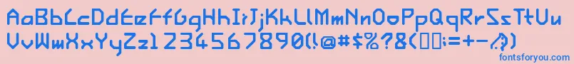 IshiRegularE. Font – Blue Fonts on Pink Background