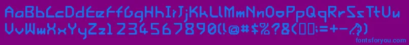 フォントIshiRegularE. – 紫色の背景に青い文字