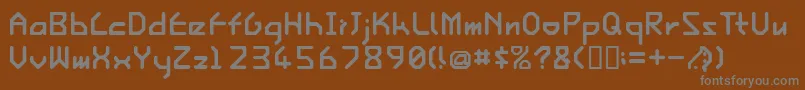 フォントIshiRegularE. – 茶色の背景に灰色の文字