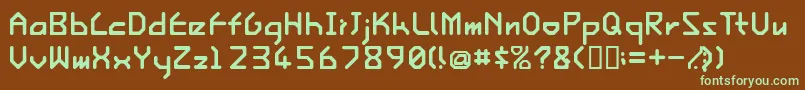 IshiRegularE. Font – Green Fonts on Brown Background