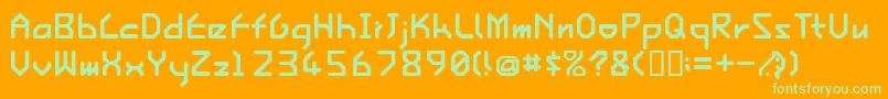 IshiRegularE. Font – Green Fonts on Orange Background