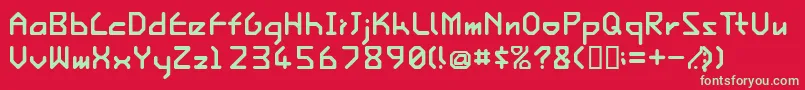 IshiRegularE. Font – Green Fonts on Red Background