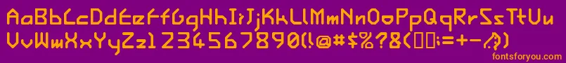 IshiRegularE. Font – Orange Fonts on Purple Background