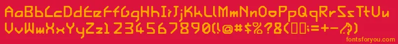 IshiRegularE. Font – Orange Fonts on Red Background