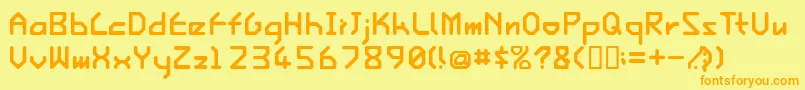 IshiRegularE. Font – Orange Fonts on Yellow Background