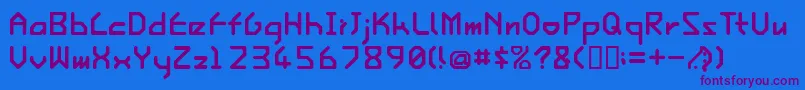 IshiRegularE. Font – Purple Fonts on Blue Background