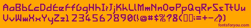 IshiRegularE. Font – Purple Fonts on Orange Background