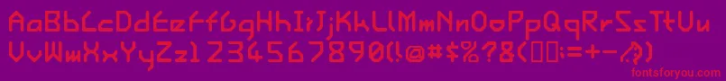 IshiRegularE. Font – Red Fonts on Purple Background