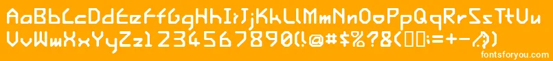 IshiRegularE. Font – White Fonts on Orange Background